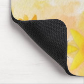 Moderne einfache gelbe Wasserfarben Blumen Mousepad (Ecke)