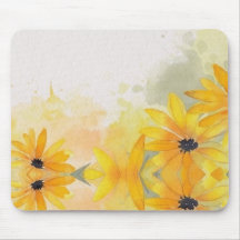 Moderne einfache gelbe Wasserfarben Blumen