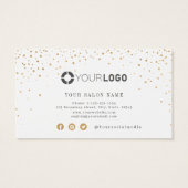 Moderne, einfache Gold-Glitzer-Visitenkarte (Rückseite)