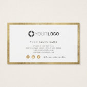 Moderne, einfache Gold-Grenze-Visitenkarte (Rückseite)