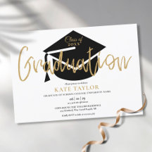 Moderne, einfache Gold-Script-Graduierungspartei
