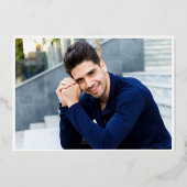 Moderne, einfache Goldene Graduierungspartei Folieneinladung (Rückseite)