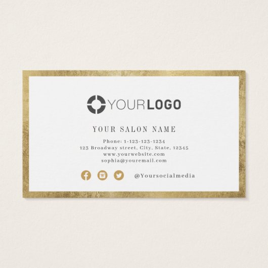 Moderne, einfache Goldgrenzübertrittskarte (Rückseite)