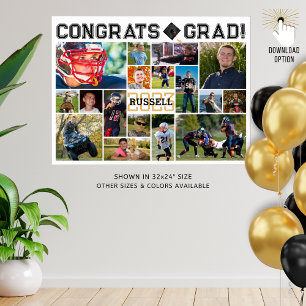 Moderne einfache Graduate 17 FotoCollage Poster