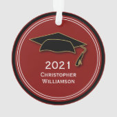 Moderne einfache Graduation Cap Class 2021 Ornament (Rückseite)