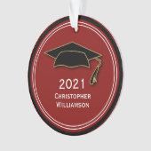 Moderne einfache Graduation Cap Class 2021 Ornament (Vorderseite)