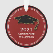 Moderne einfache Graduation Cap Class 2021 Ornament (Vorderseite)