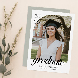 Moderne einfache Graduierten-Abschlussbogen-Foto A Postkarte