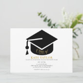 Moderne, einfache Graduierungspartei Einladung (Stehend Vorderseite)