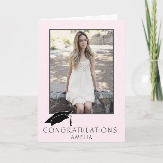 Moderne einfache Gratulations-Abschlussfoto Karte (Vorderseite)