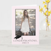 Moderne einfache Gratulations-Abschlussfoto Karte (Gelbe Blume)