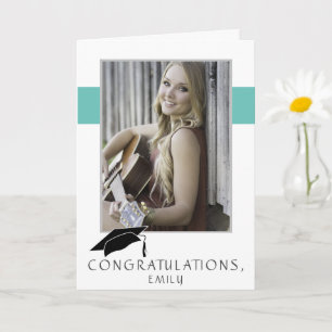 Moderne einfache Gratulations-Abschlussfoto Karte