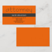Moderne, einfache, grau-orangefarbene Anwaltskarte Visitenkarte (Vorne/Hinten)