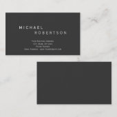 Moderne, einfache, graue Standard-Visitenkarte Visitenkarte (Vorne/Hinten)