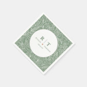 Moderne einfache, grüne Blütenblüte Stilvolle Hoch Serviette (Ecke)