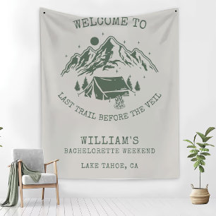 Moderne einfache grüne Camp Junggesellinnenparty  Fleecedecke