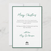 Moderne einfache grüne handgezeichnete Weihnachtsb Feiertagskarte (Rückseite)