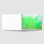 Moderne, einfache, grüne Kunsthochzeit Gästebuch (Voll)