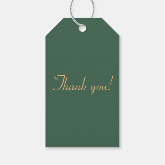 Moderne einfache grüne Monogramm Elegante Hochzeit Geschenkanhänger (Rückseite)