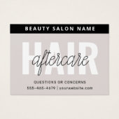 Moderne, einfache Haarverlängerung Aftercare Card (Vorderseite)