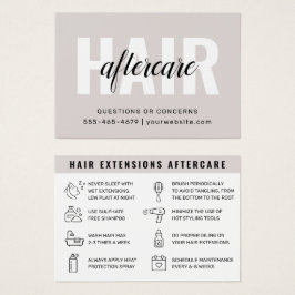 Moderne, einfache Haarverlängerung Aftercare Card