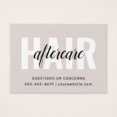 Moderne, einfache Haarverlängerung Aftercare Card (Vorderseite)