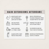 Moderne, einfache Haarverlängerung Aftercare Card (Rückseite)