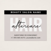 Moderne, einfache Haarverlängerung Aftercare Card (Vorderseite)