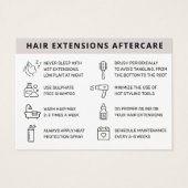 Moderne, einfache Haarverlängerung Aftercare Card (Rückseite)