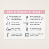 Moderne, einfache Haarverlängerung Aftercare Card (Rückseite)