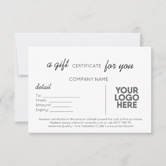 Moderne, einfache Handschrift-Geschenke mit Logo (Vorderseite)