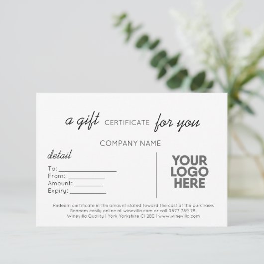 Moderne, einfache Handschrift-Geschenke mit Logo (Stehend Vorderseite)