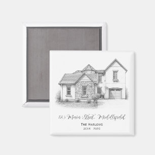 Moderne einfache Haus-Immobilien-Geschenk Magnet