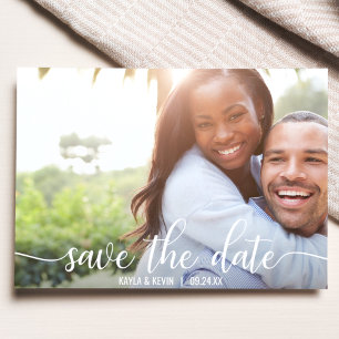 Moderne, einfache Haushaltshochzeit spart das Datu Ankündigungspostkarte