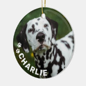 Moderne, einfache Hausnummer und Foto Keramik Ornament (Links)