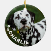 Moderne, einfache Hausnummer und Foto Keramik Ornament (Hinten)