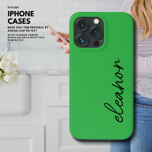 Moderne einfache helle grüne Schriftzug-Monogramm iPhone 13 Pro Hülle