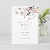Moderne einfache Herbst-Hochzeit mit getrockneten Save The Date (Stehend Vorderseite)