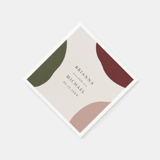 Moderne, einfache Herbstfarben Hochzeit Serviette (Ecke)