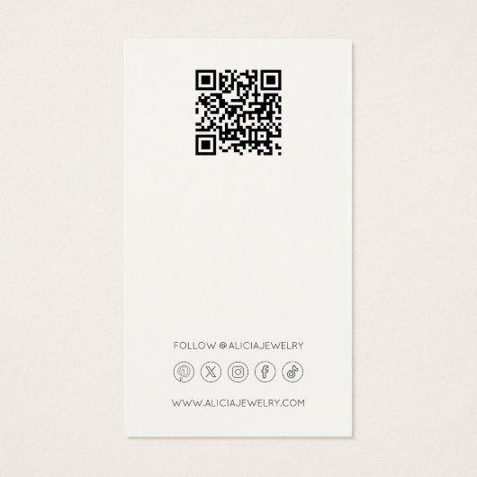 Moderne, einfache Herz-Ohrringe-Display-Karte (Rückseite)