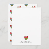 Moderne, einfache Herz-Script-Karte Mitteilungskarte (Vorne/Hinten)