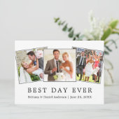 Moderne, einfache Hochzeit am 3. Foto Dankeskarte (Stehend Vorderseite)