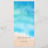 Moderne, einfache Hochzeit am Sandstrand Menükarte (Rückseite)