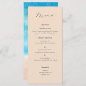 Moderne, einfache Hochzeit am Sandstrand Menükarte (Vorne/Hinten)