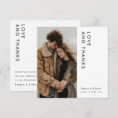 Moderne einfache Hochzeit Danke Fotokarte (Vorne/Hinten)