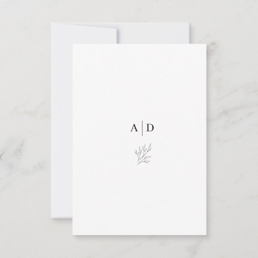 Moderne einfache Hochzeit danke Karte (Rückseite)