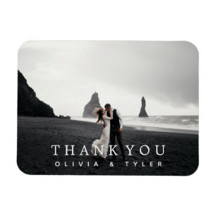 Moderne + einfache Hochzeit Danke Magnet