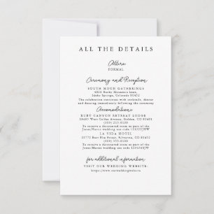 Moderne einfache Hochzeit Details Beilagekarten Dankeskarte