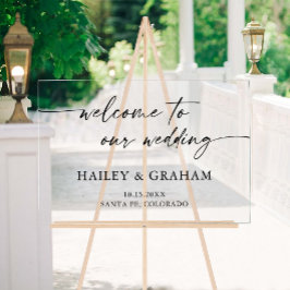 Moderne einfache Hochzeit Elegante Kalligrafie Wil Acrylschild