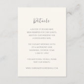 Moderne, einfache Hochzeit für Elfenbein Begleitkarte (Vorderseite)